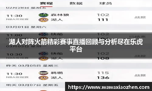 湖人对阵火箭精彩赛事直播回顾与分析尽在乐虎平台